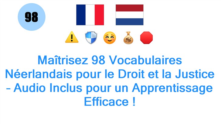 Maîtrisez 98 Vocabulaires Néerlandais pour le Droit et la Justice – Audio Inclus pour un Apprentissage Efficace !